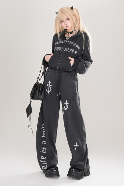 クロスルーズカジュアルスウェットパンツ