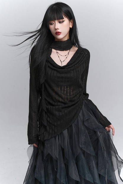 スイングネックカットアウトトップス