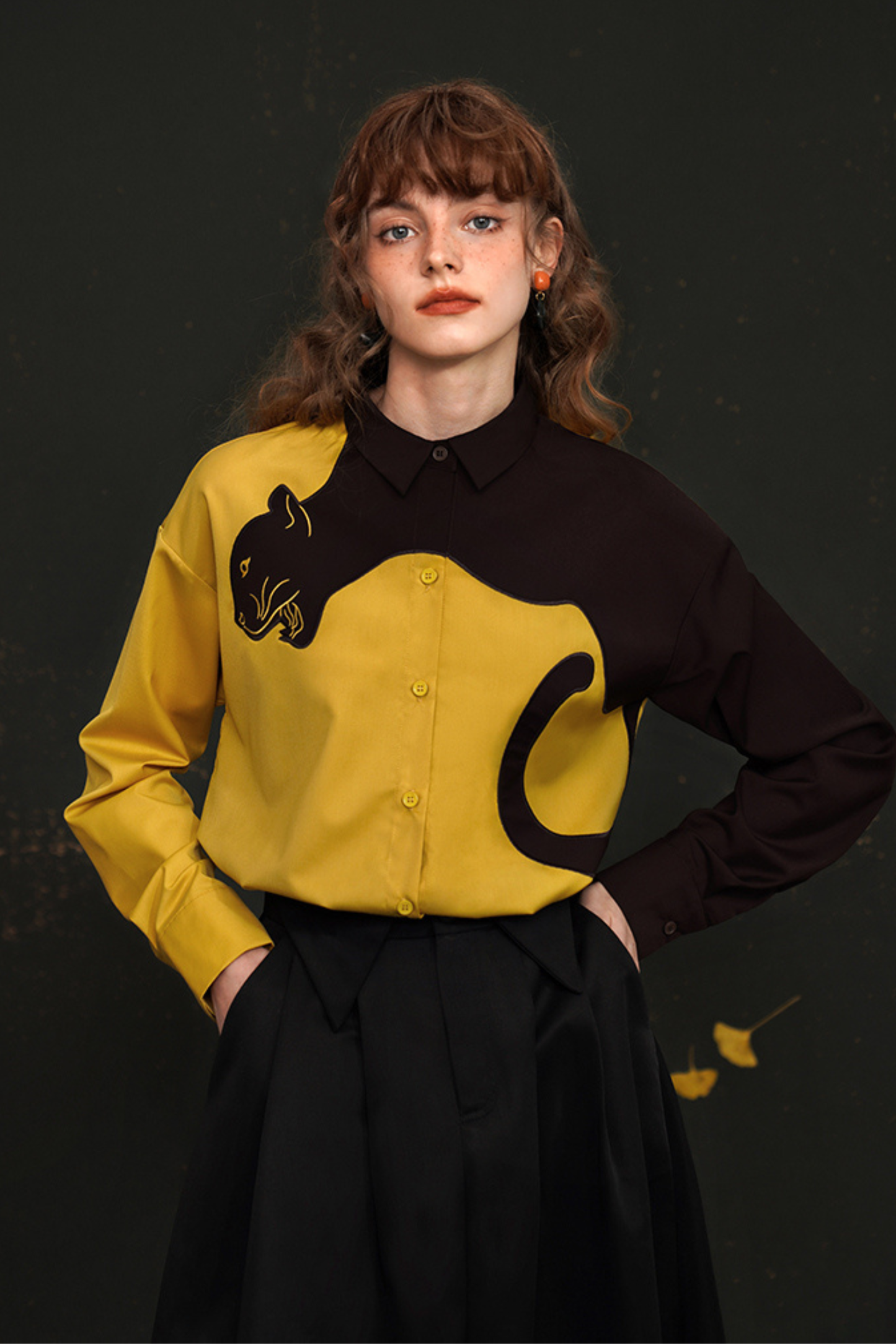 コントラストタイガーシャツ