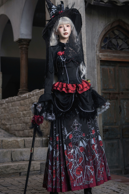 Gothic Gradient Gothic Skirt + Top + Cardigan + Shirt