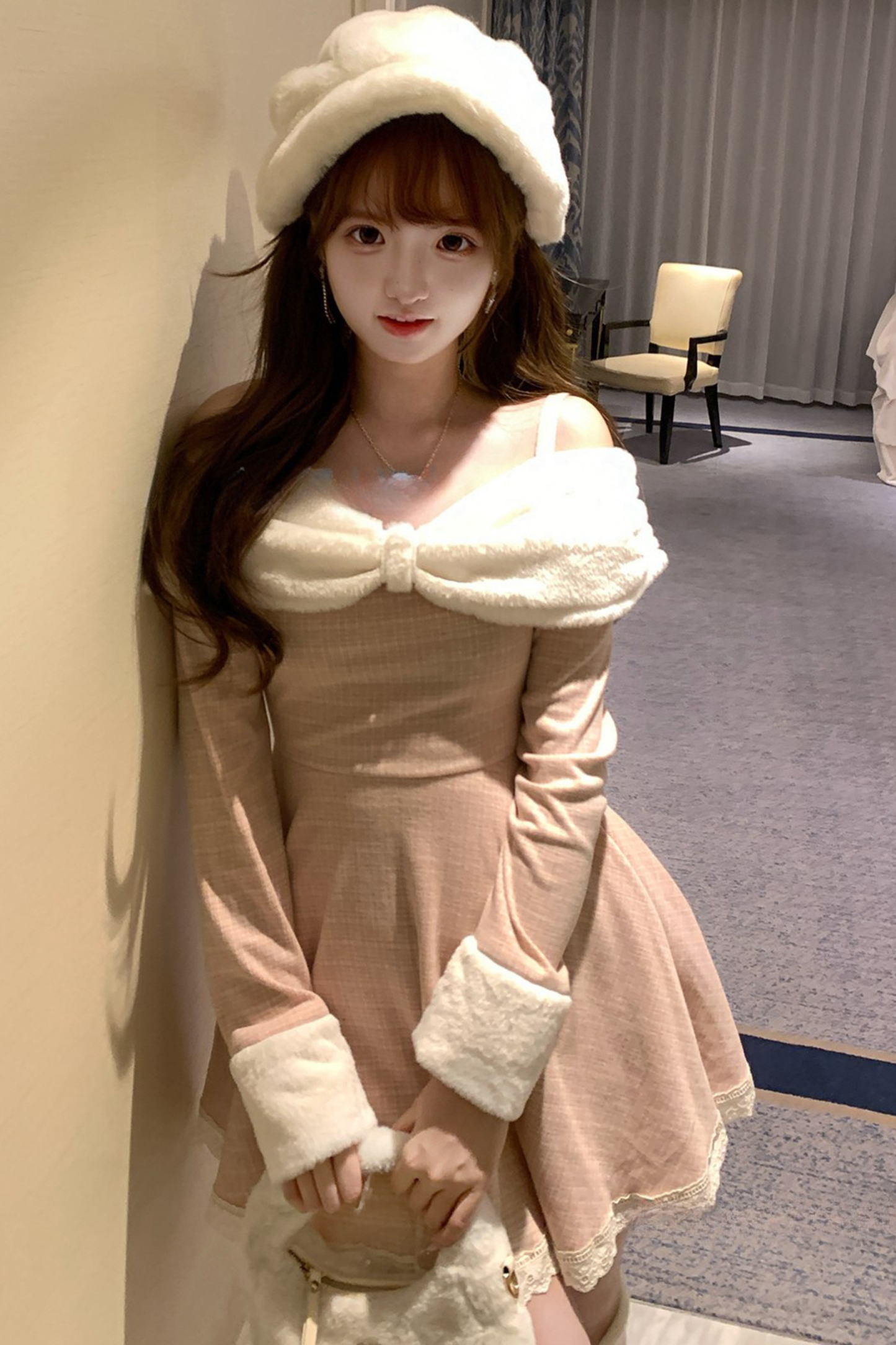 キュートスイートオフショルダーワンピース