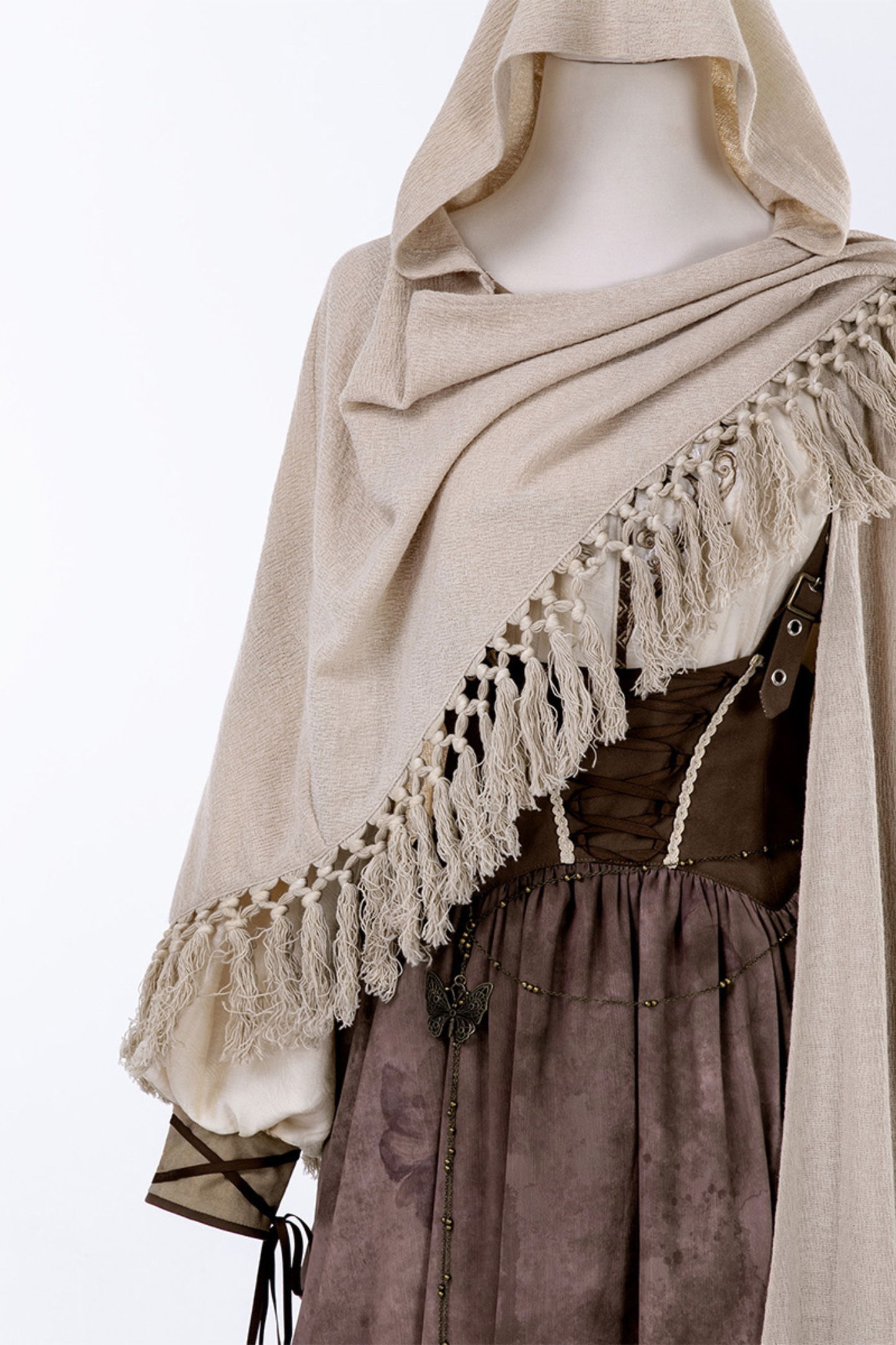 サンセット民族フードケープ+サスペンダースカート+トップス