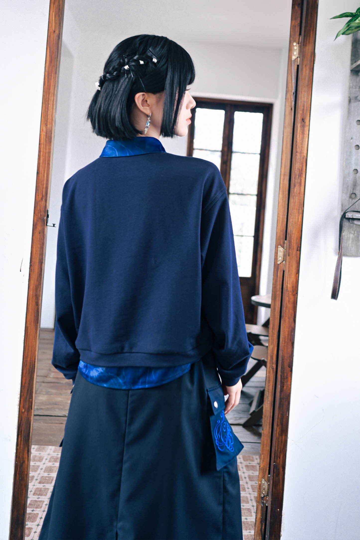 Faux Two-piece College Tops