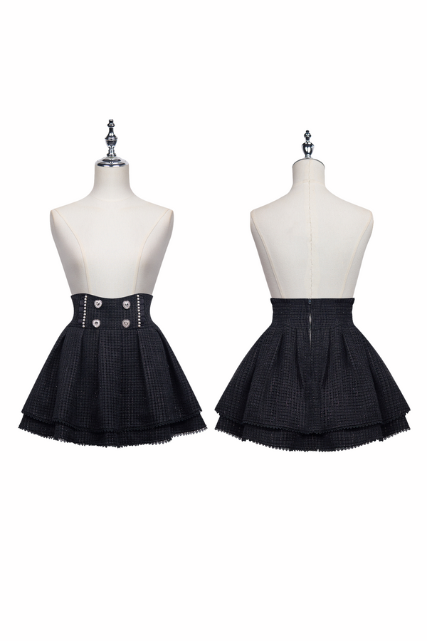 Pearl and Stone Layered Tweed Skirt