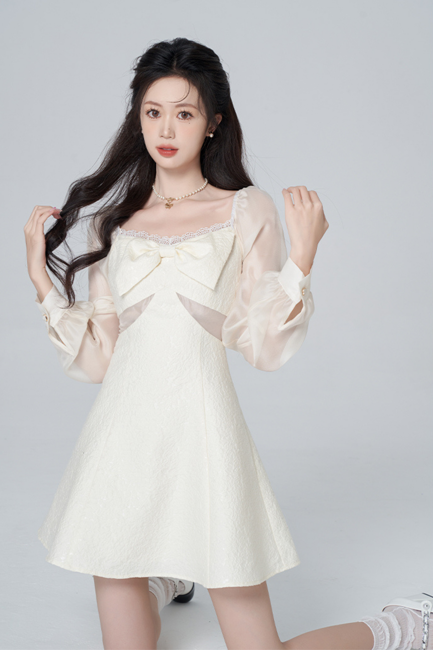 シアースイートピュアスクエアネックドレス