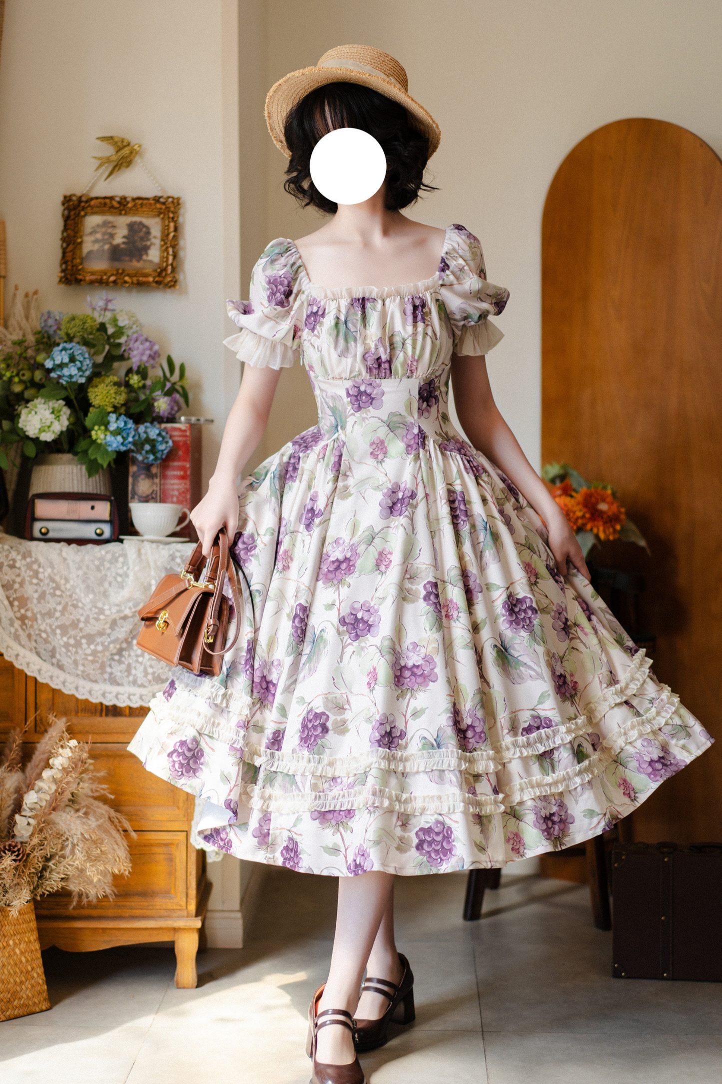 Forest Grape Flower Retro Lolita Dress