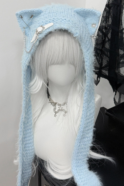Punk Cat Ear Knit Hat