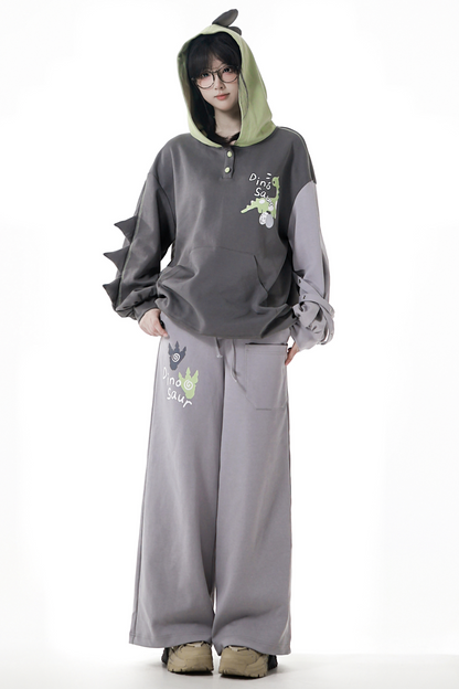 フォレストティーカジュアルフードスウェットス+スウェット+アシメパンツ+カジュアルパンツ