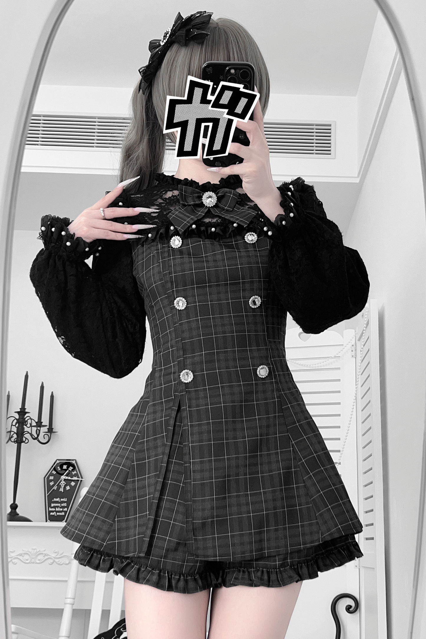 レースリボントップス+スカート