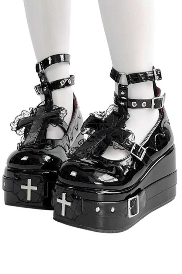 Goth Cross Lolita Shoes