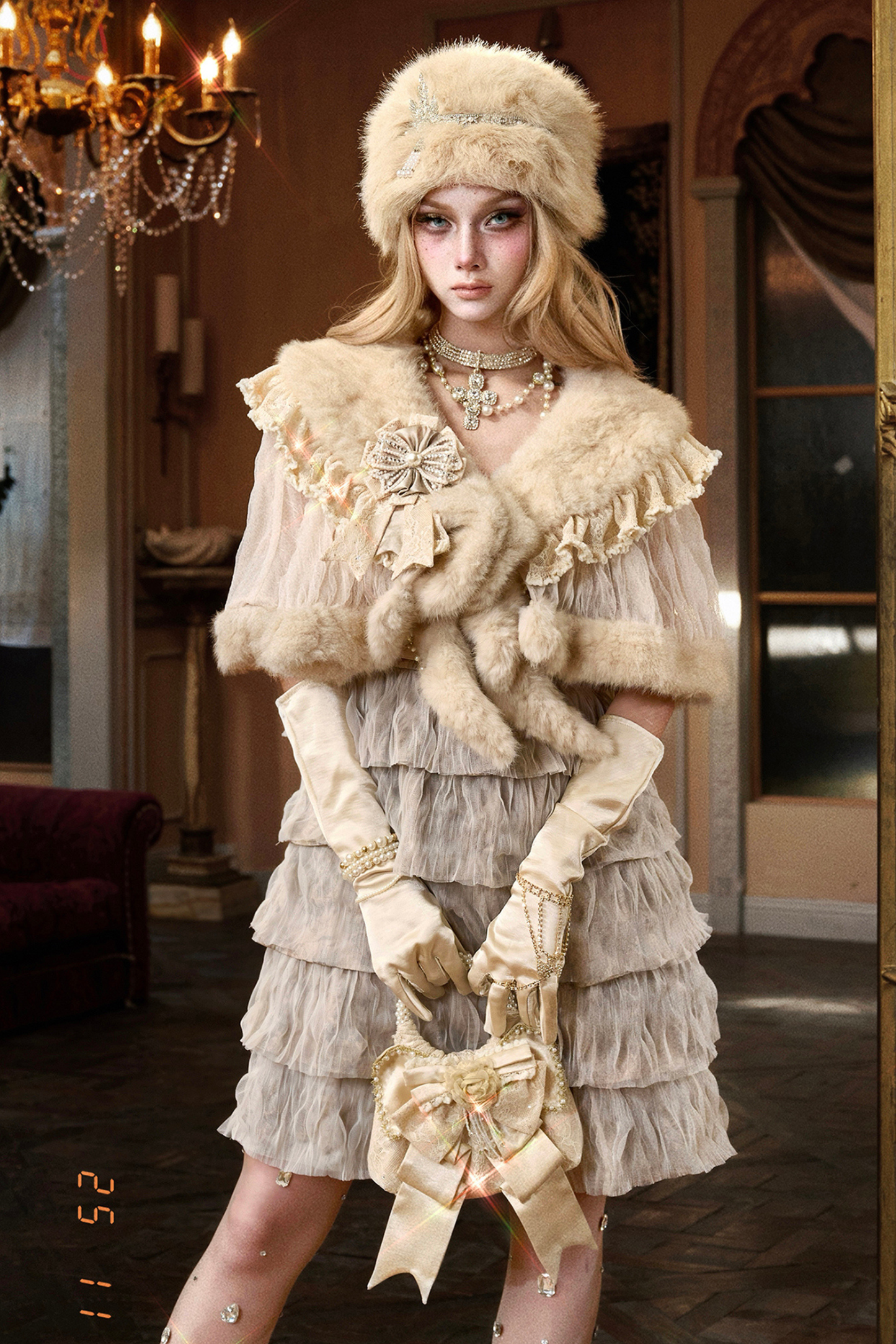 ナイトパーティーゴシックキャミソールドレス+ブローチ