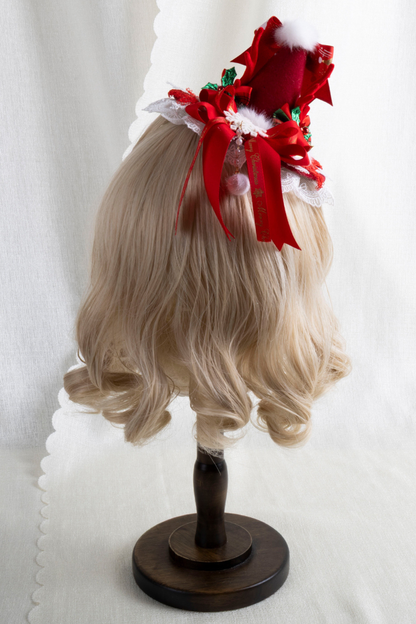 クリスマスレーススイートヘッドバンド+ハットクリップ+リボンクリップ