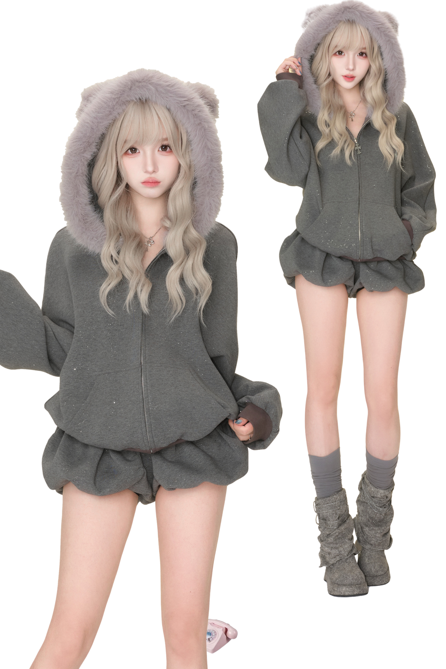 クロスファーフードジャケット+パンツ