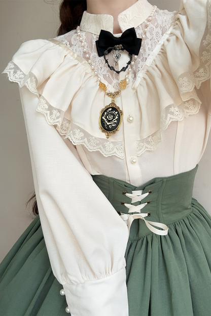 Ketch Wild Rose Stand Collar Lolita Blouse