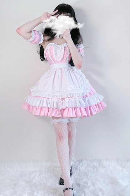 Pink Anime Maid Lolita Dress