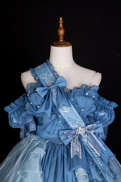 Blue Swing Fairy Puffy Dress + Sleeve + Ribbon