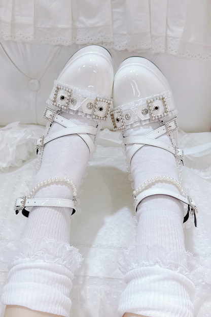 クロスベルトデザインシャイニーシューズ