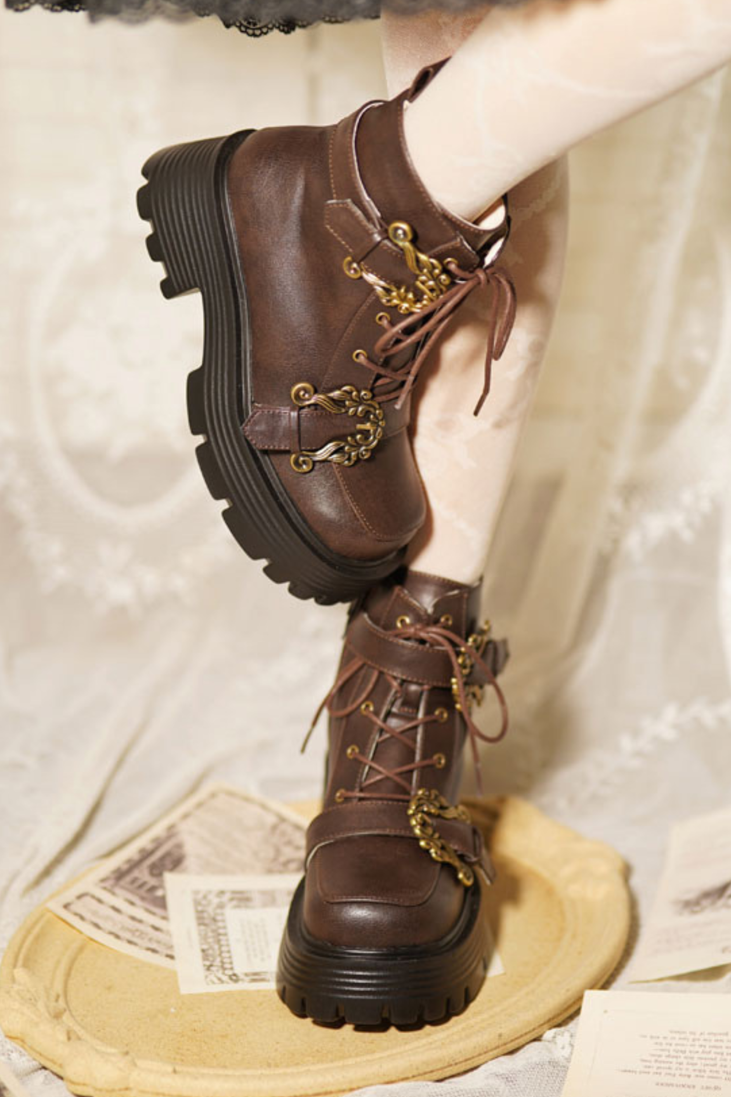 レトロデザインオールドショートブーツ