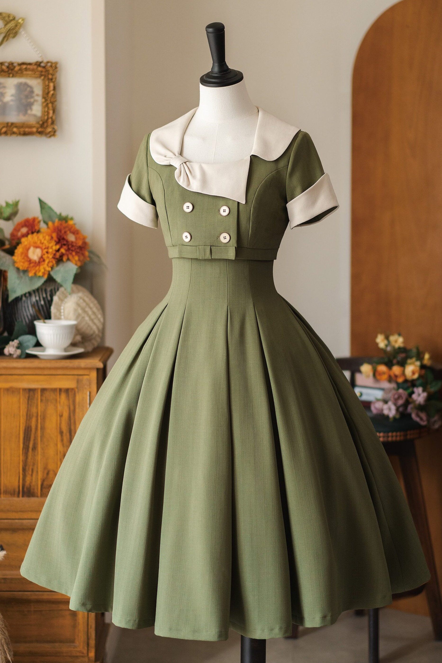 Elegant French Retro Flare Dress + Short Jacket Belchic Elegant French Retro Flare Dress + Short Jacket Belchic
