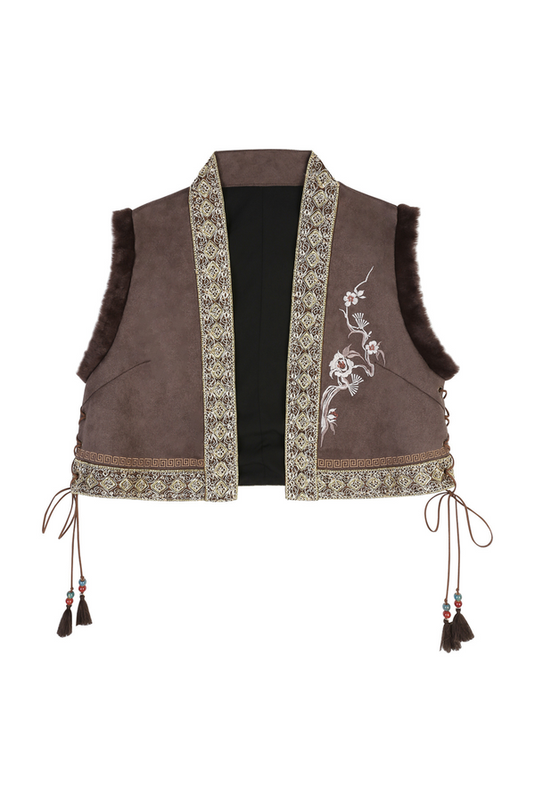 Retro exotic vest + shirt + skirt