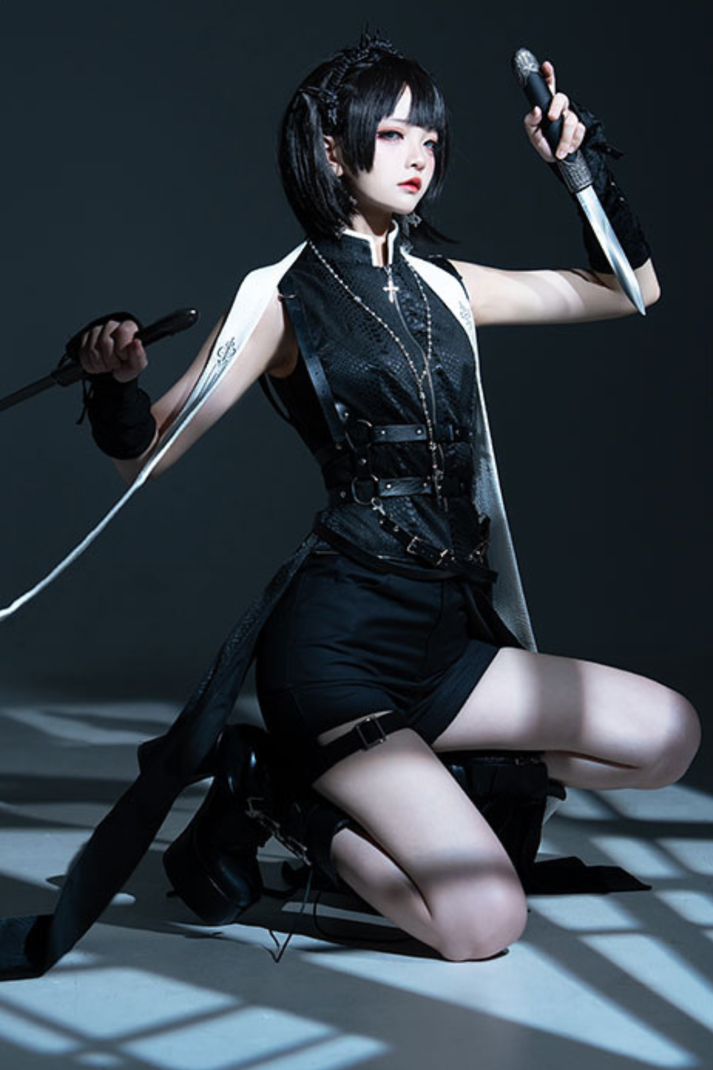 Gothic cape + shorts + long pants