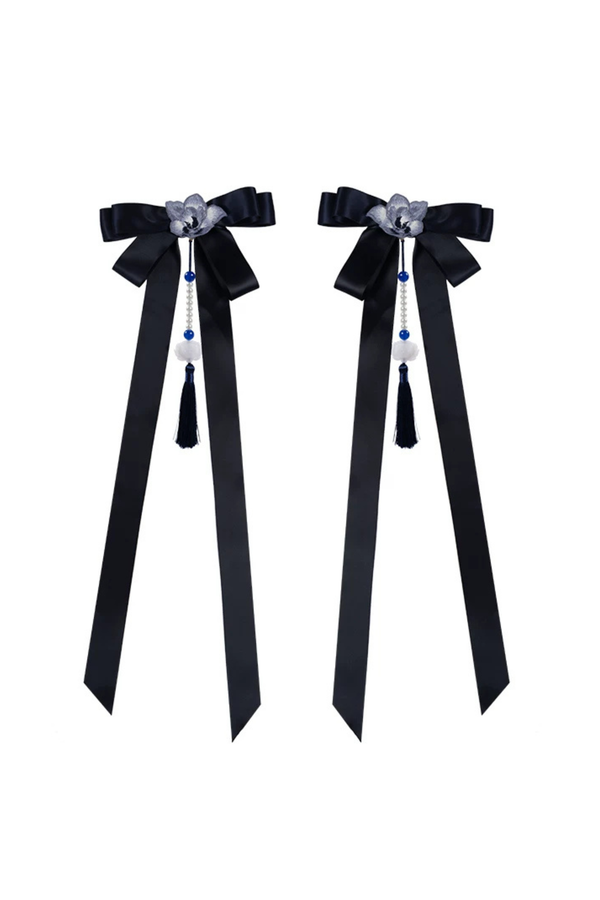 チャイナデザインフライングスリーブロリータドレス+リボン