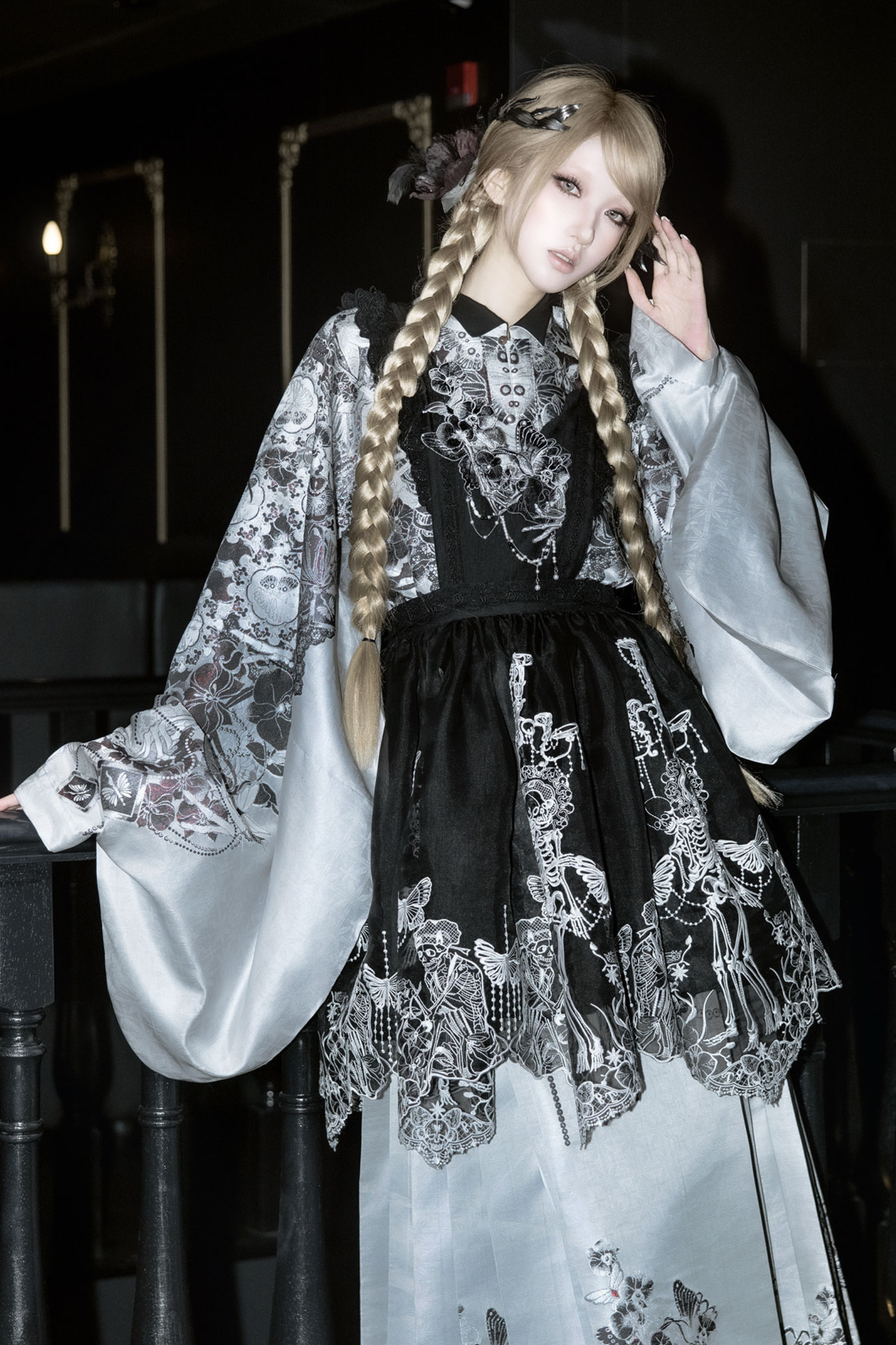 Gothic Skirt + Big Sleeve Jacket + Pleated Long Skirt