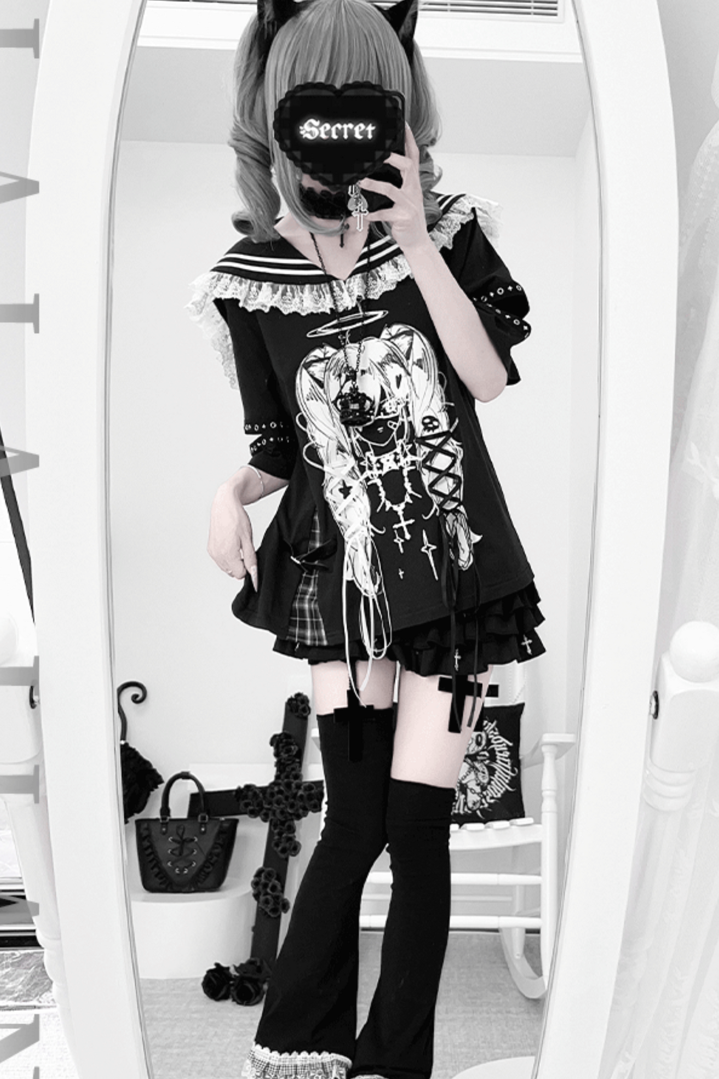 フリル地雷アニメーショントップス