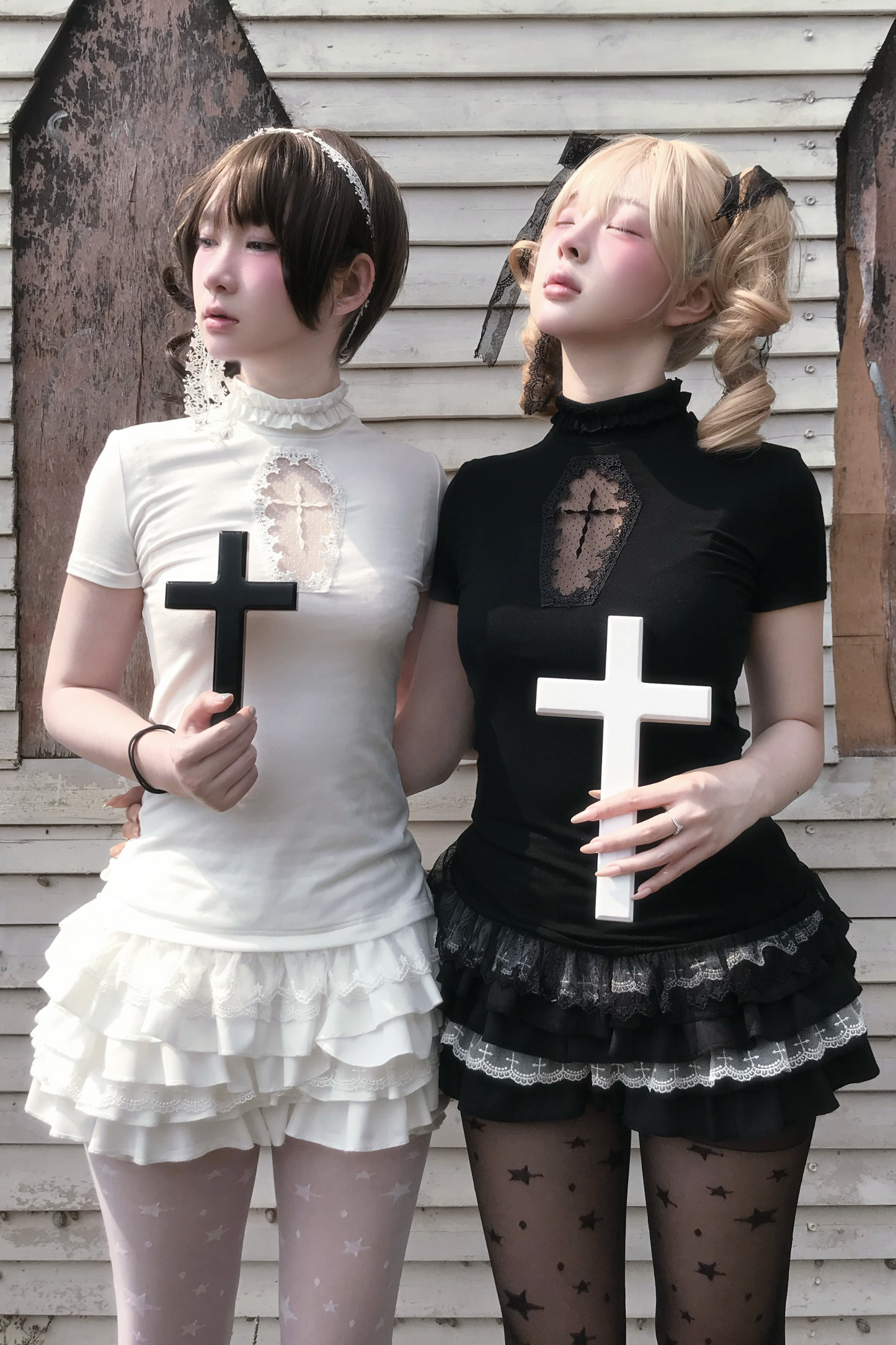 Cross Stitch Gothic Girl Top + Ruffle Pumpkin Pants