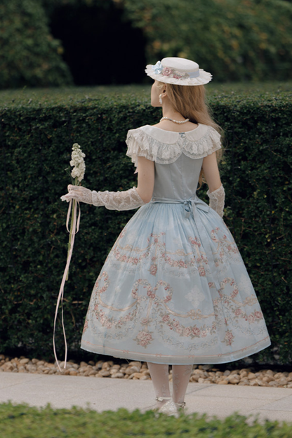 Vilandry Garden Off-Shoulder Dress + Jumper Skirt + Cape