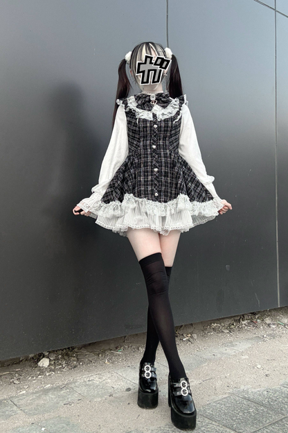 Lace Check Dress + Pants