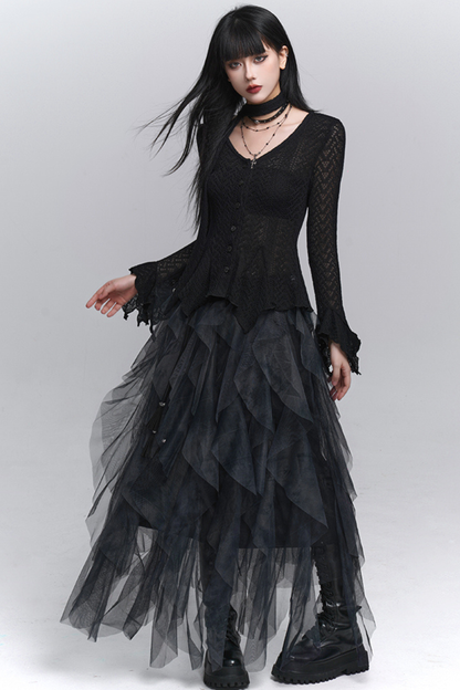 タイダイシアーフェザースカート