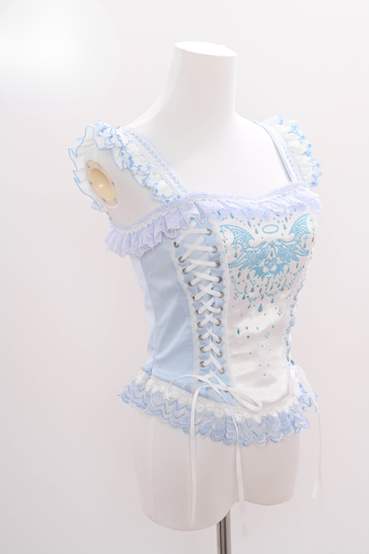 水色天使系列上衣+裙子+衬衫领+袖子+帽子+夹子