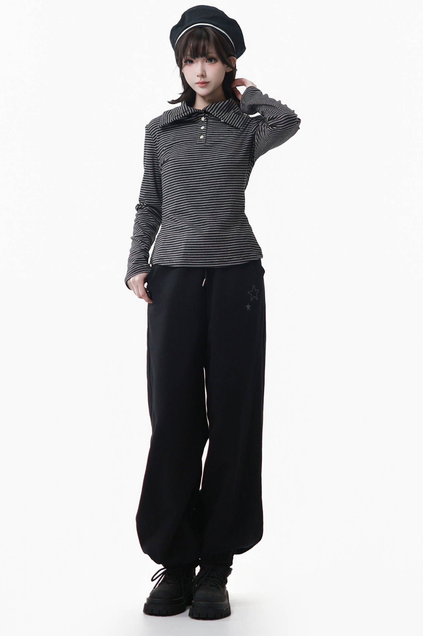 エンブロイダードスノーフレークサーマルパンツ