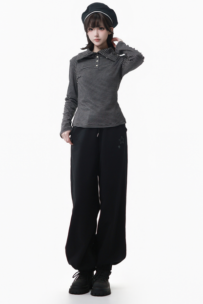 エンブロイダードスノーフレークサーマルパンツ