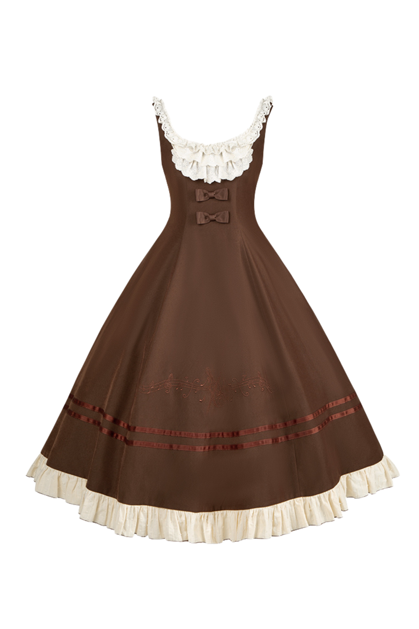 ツインフリルドールジャンパースカート+トップス+リボン+ハット