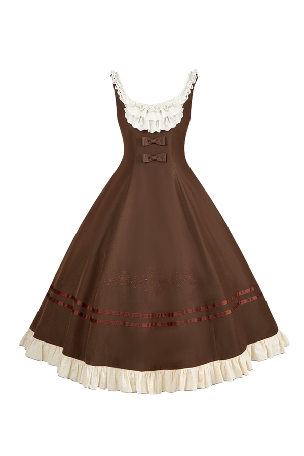 ツインフリルドールジャンパースカート+トップス+リボン+ハット