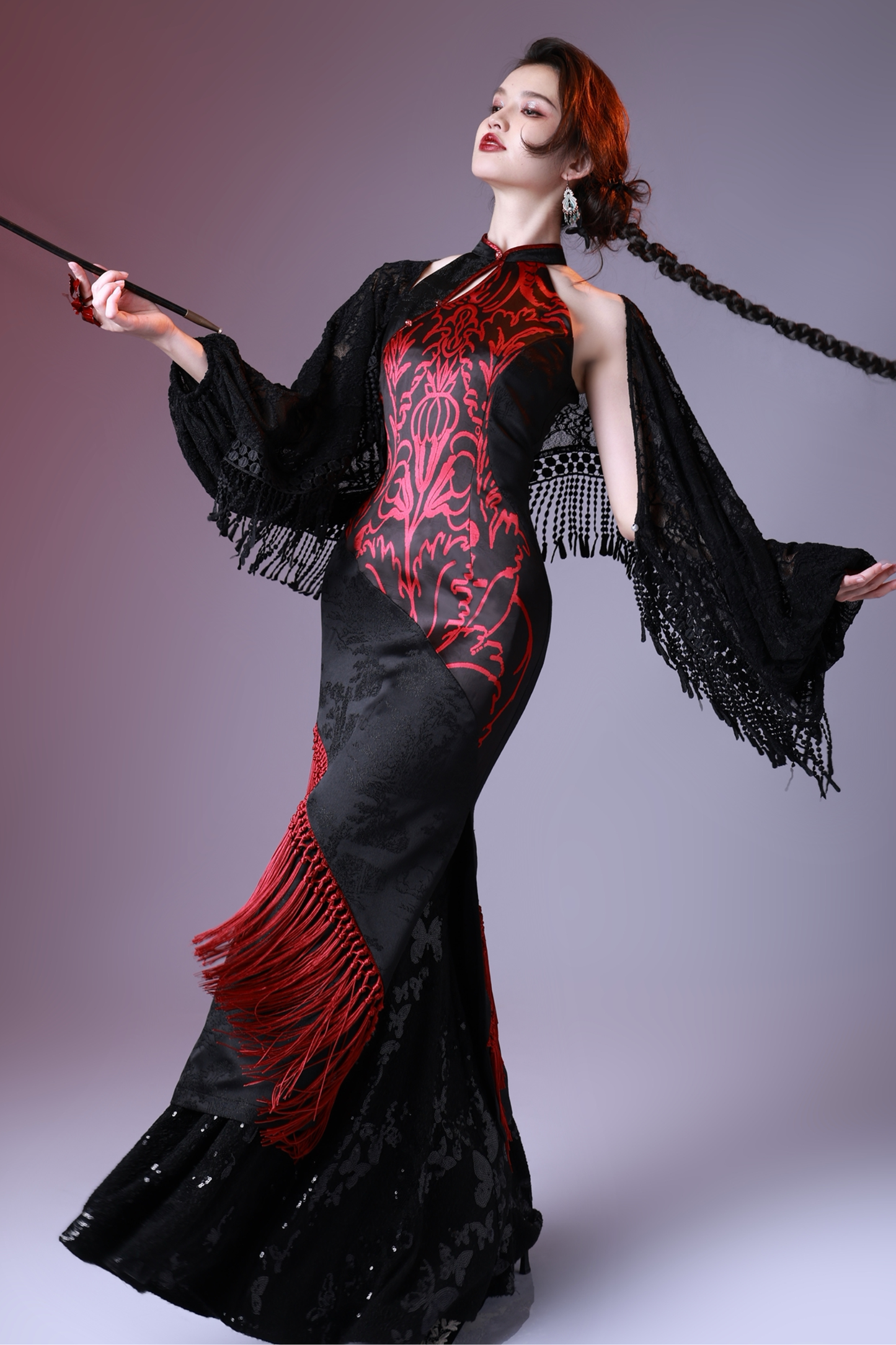 ダークファイアノースリーブドレス