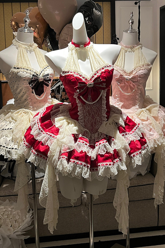 スイートキュートロリータハルタードレス