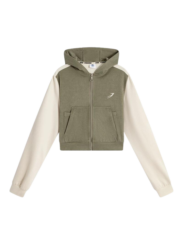 コントラストカラーショートフーディージャケット