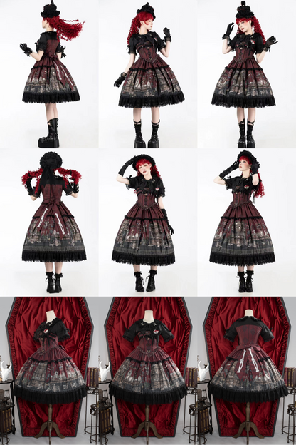 スペルコレクションルームステッチフェイクツーピースドレス