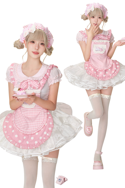 スイートドリームシェフトップス+リボンメイドエプロン+スカート