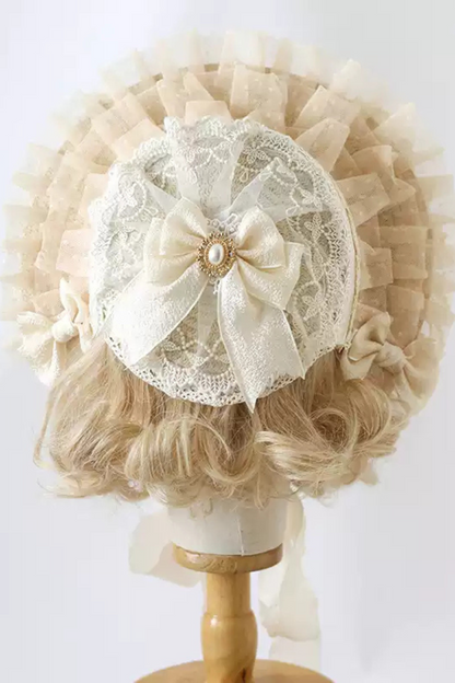 Elegant lace ribbon hood