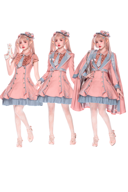 [Reserved product] Opera Shache Field Pink Blue College British Mant Dress Suit