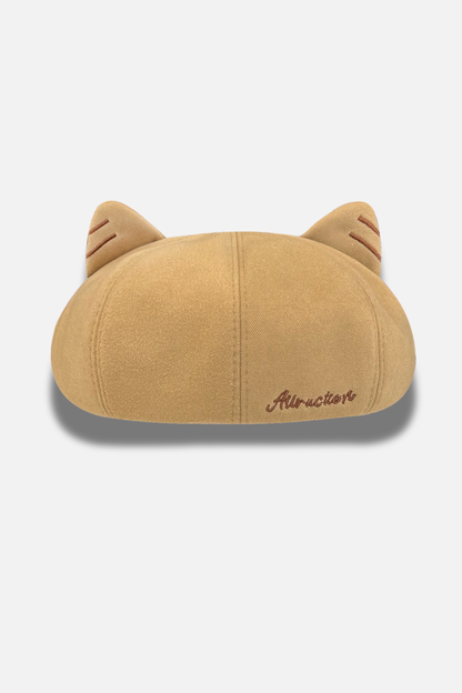 Cat Ear Embroidery Beret