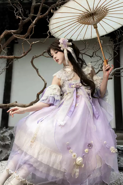 Fairy Floral China Tulle Ribbon Dress