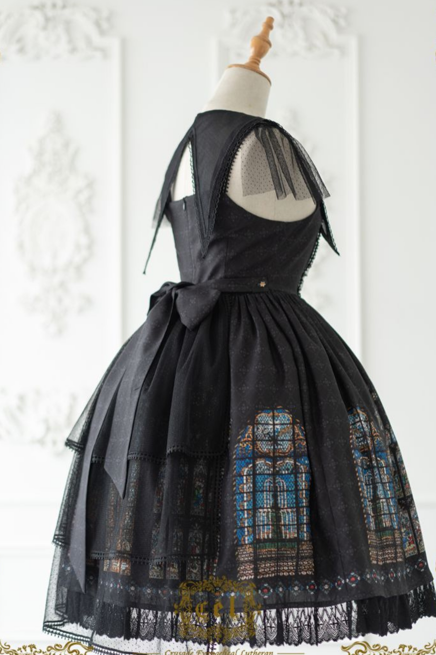 ウィンドウシックレトロドールロリータドレス