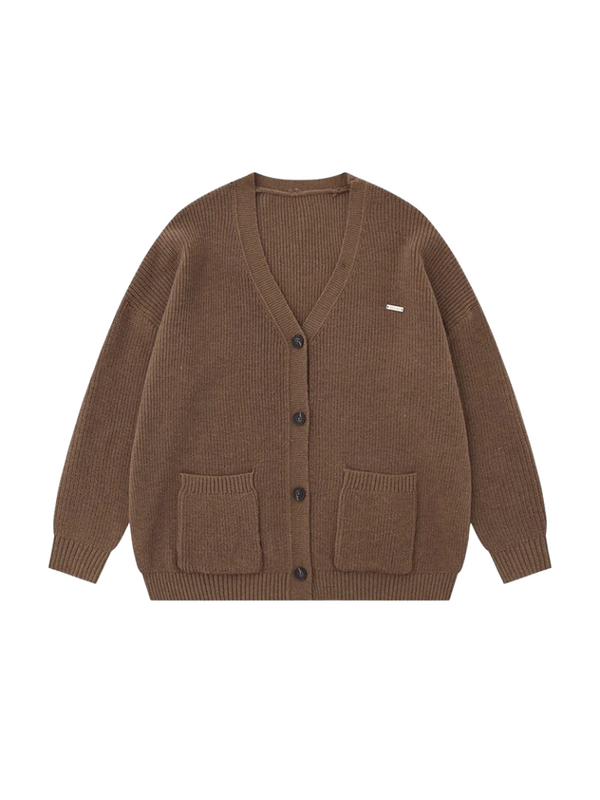 Retro Style V-Neck Cardigan Knit