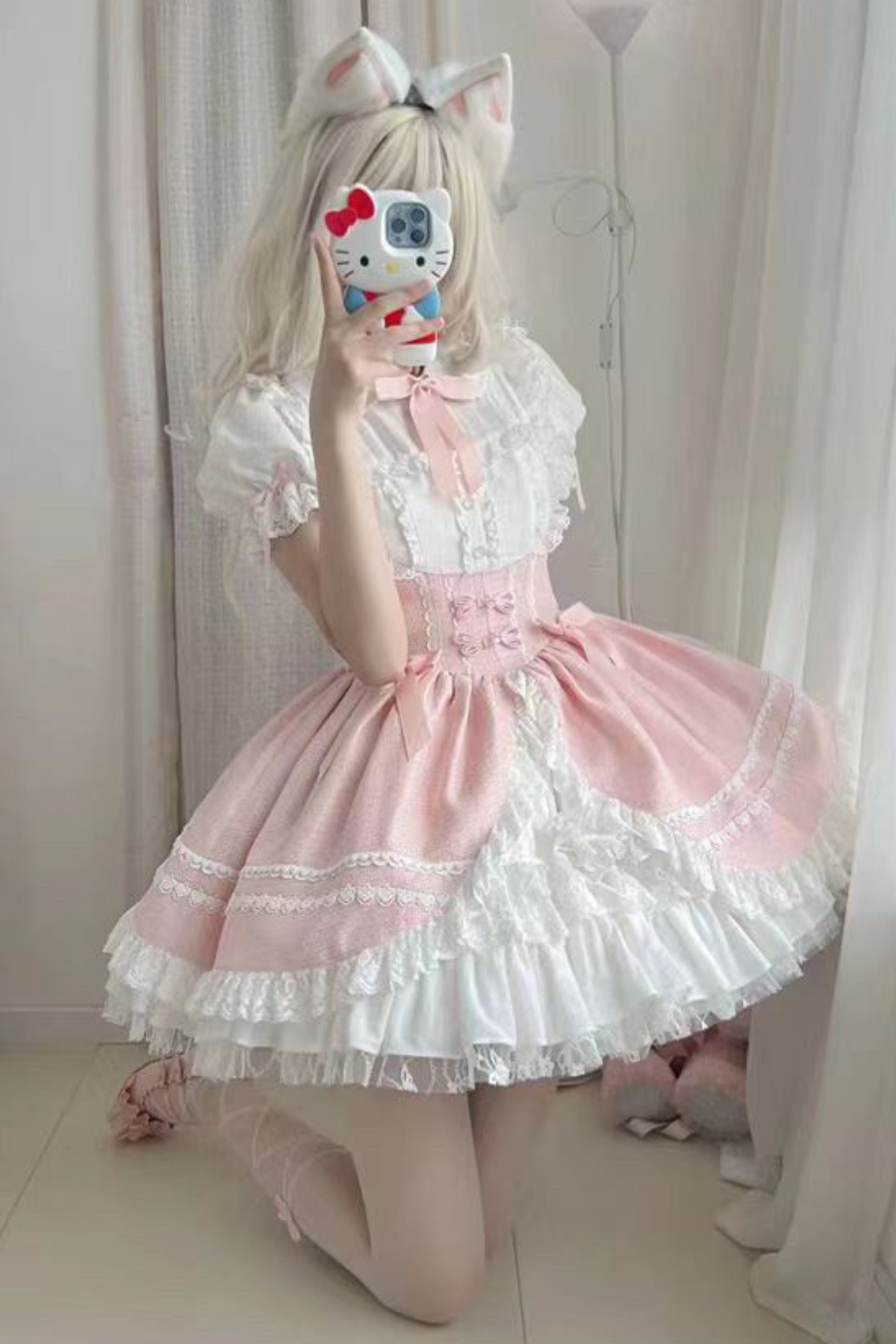 スイートパフリボンロリータドレス