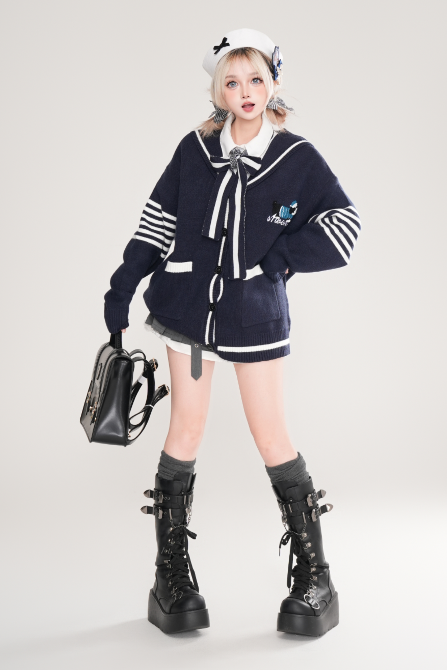 カレッジセーラーニットカーディガン